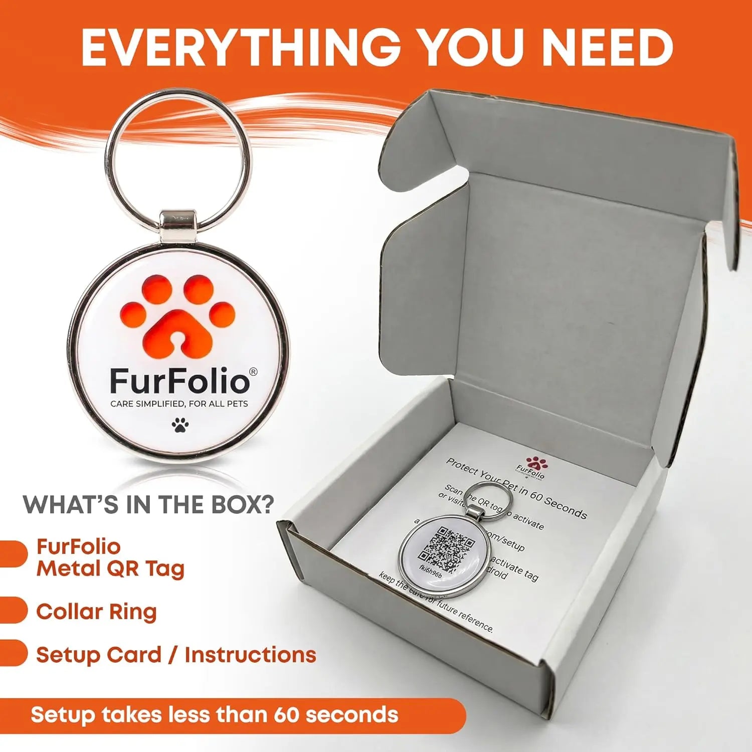 QR Code Pet ID Tag – Smart Dog & Cat Tag – Scan to Contact Owner – Lost Pet Protection – No Subscription