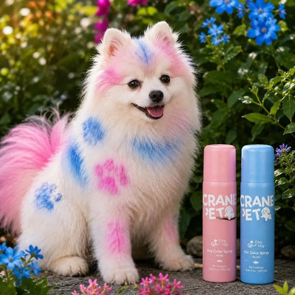 Crane Lunexis Pet Hair Color Spray Can - Dog & Cat Grooming Coating Agent, Safe, Non-Toxic, Easy Spray-On Application, Washable via Shampoo, Ideal for Festivals, Halloween, Shampoo Wash-Off