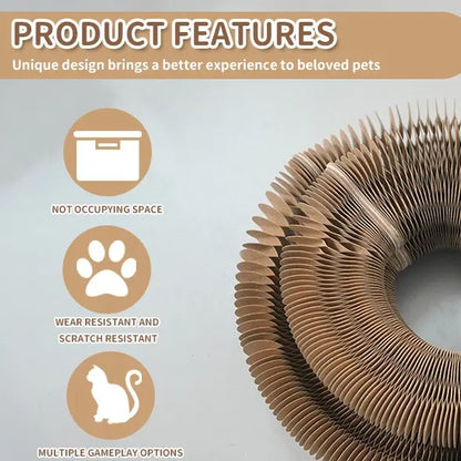Furfitfun Bones-Shape Foldable Cat Scratcher Pad - Recyclable Corrugated Cardboard, Bell Balls Included, Play & Rest, Interactive Mental Physical Exercise Toy for All Ages Indoor Cats