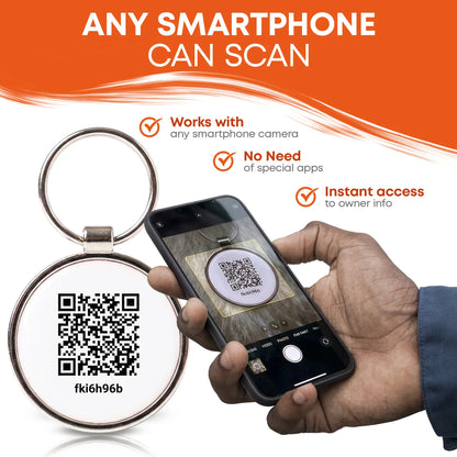 QR Code Pet ID Tag – Smart Dog & Cat Tag – Scan to Contact Owner – Lost Pet Protection – No Subscription